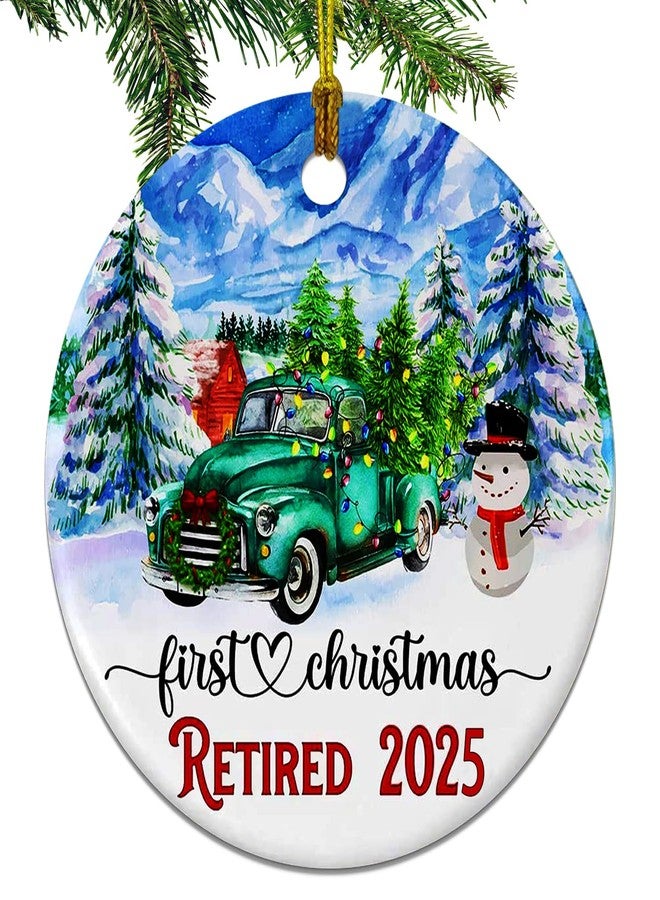 JUNQIU US JUNQIU Retirement Ornament 2025, Best Retirement Gift for Woman Or Men - Retired Gifts for Women Mom Nurses Teacher, Retirements Decorations - First Christmas Retired Ornament 2025 - Image 1